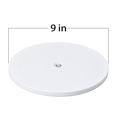 White Acrylic 9" Lazy Susan Turntable for Kitchen Pantry (50-lb Capacity)