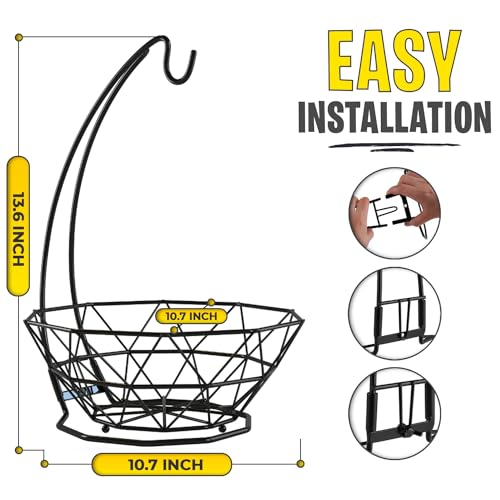 Banana Hanger Fruit Basket, Kitchen Counter Vegetable Basket Stand