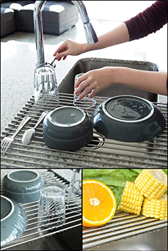 Tomorotec Grey Foldable 17.7" x 15.5" Roll Up Sink Drying Rack