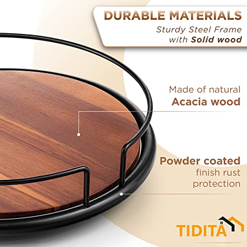 13 Inch Wood Lazy Susan Turntable for Kitchen and Pantry