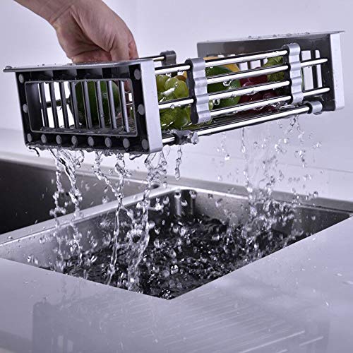 TUTEW Over-Sink Stainless Steel Dish Drying Rack with Adjustable Arms