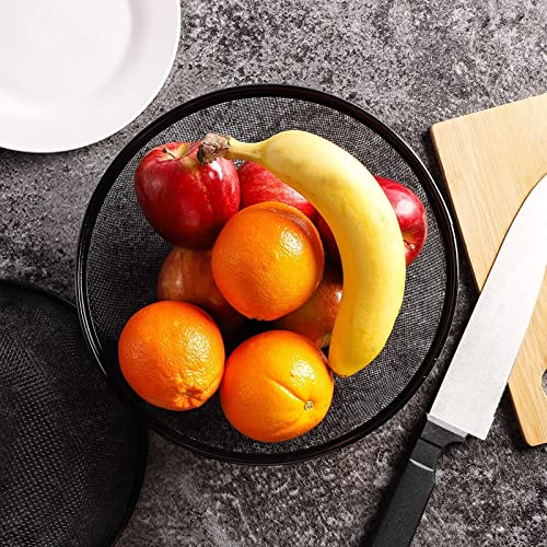 Juvale Black Mesh Fruit Baskets with Lids (10 Inch) - 2 Pack